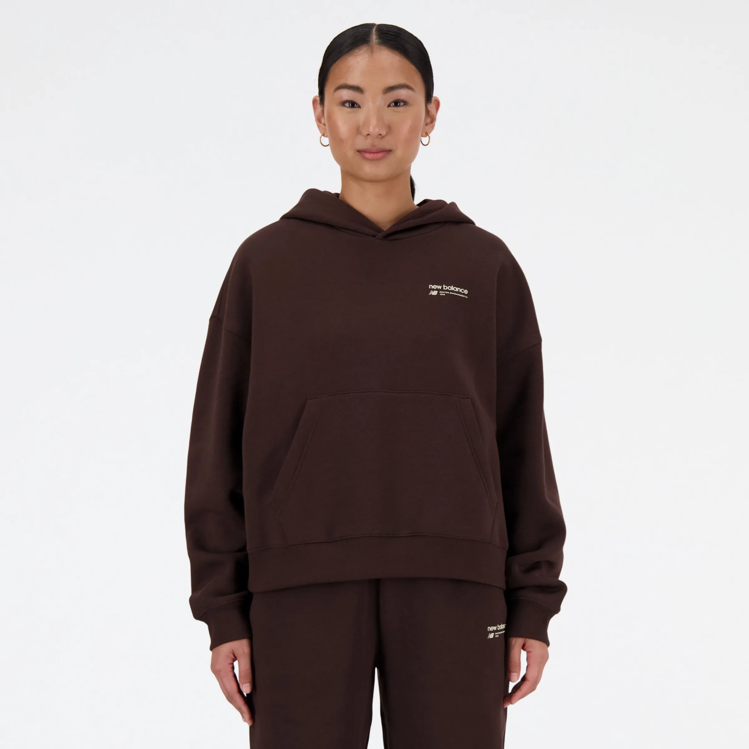 WOMEN New Balance Clothing|Women'sLinear Heritage Brushed Back Fleece Hoodie